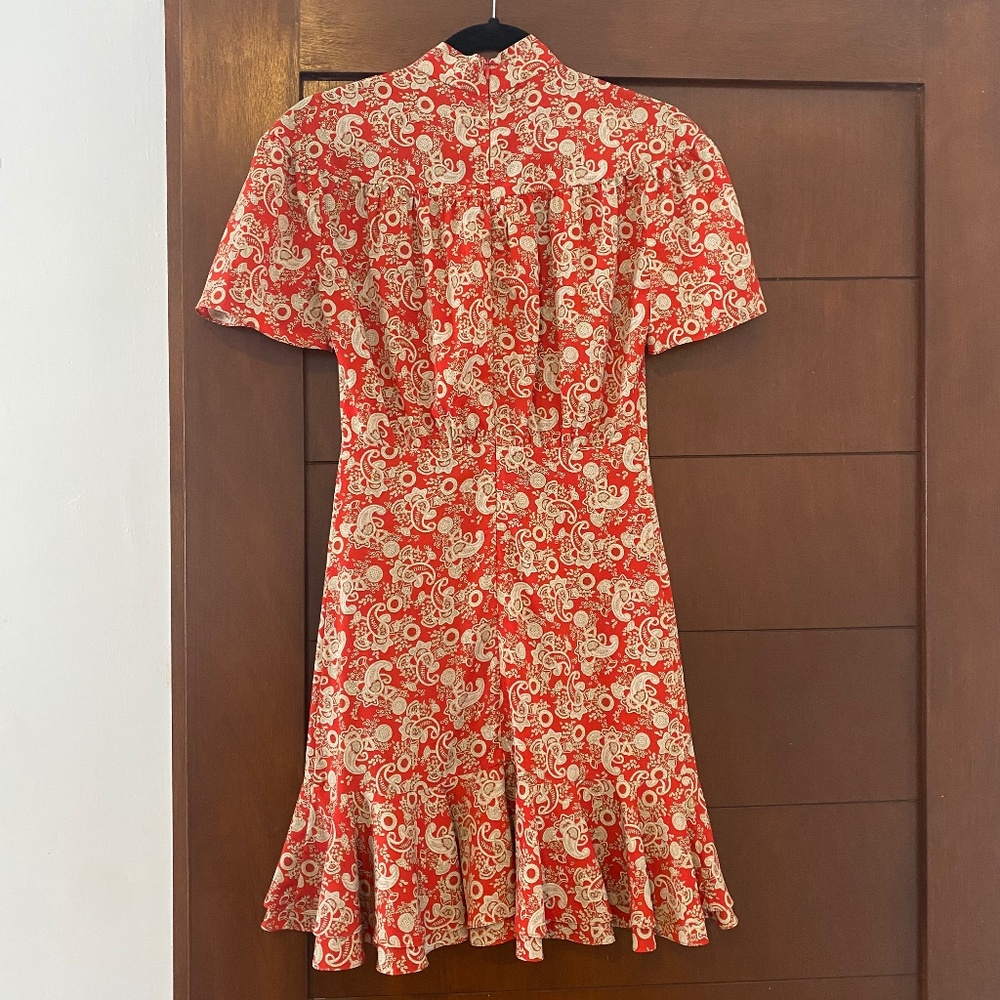 Sandro Lane Paisley Mini Dress Red - Picture 7 of 7